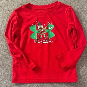 5/$15- Red Long Sleeve Kids Shirt with Festive Design